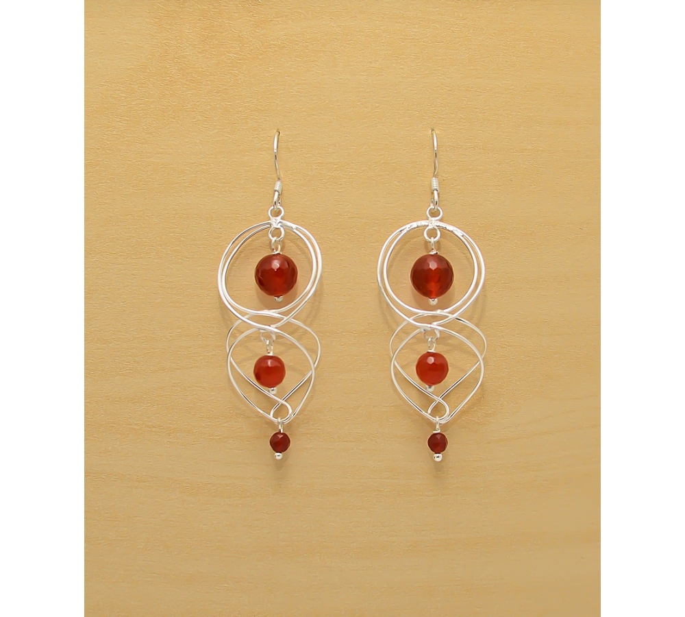 JE391 Red Agate Earring
