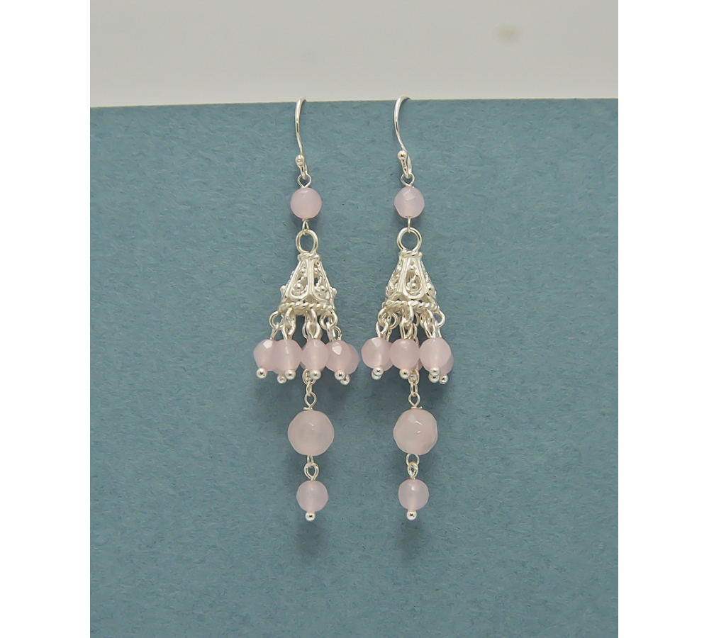 JE389 Rose Quartz Earring