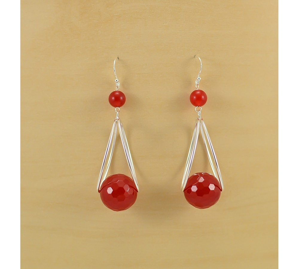 JE387 Red Agate Earring
