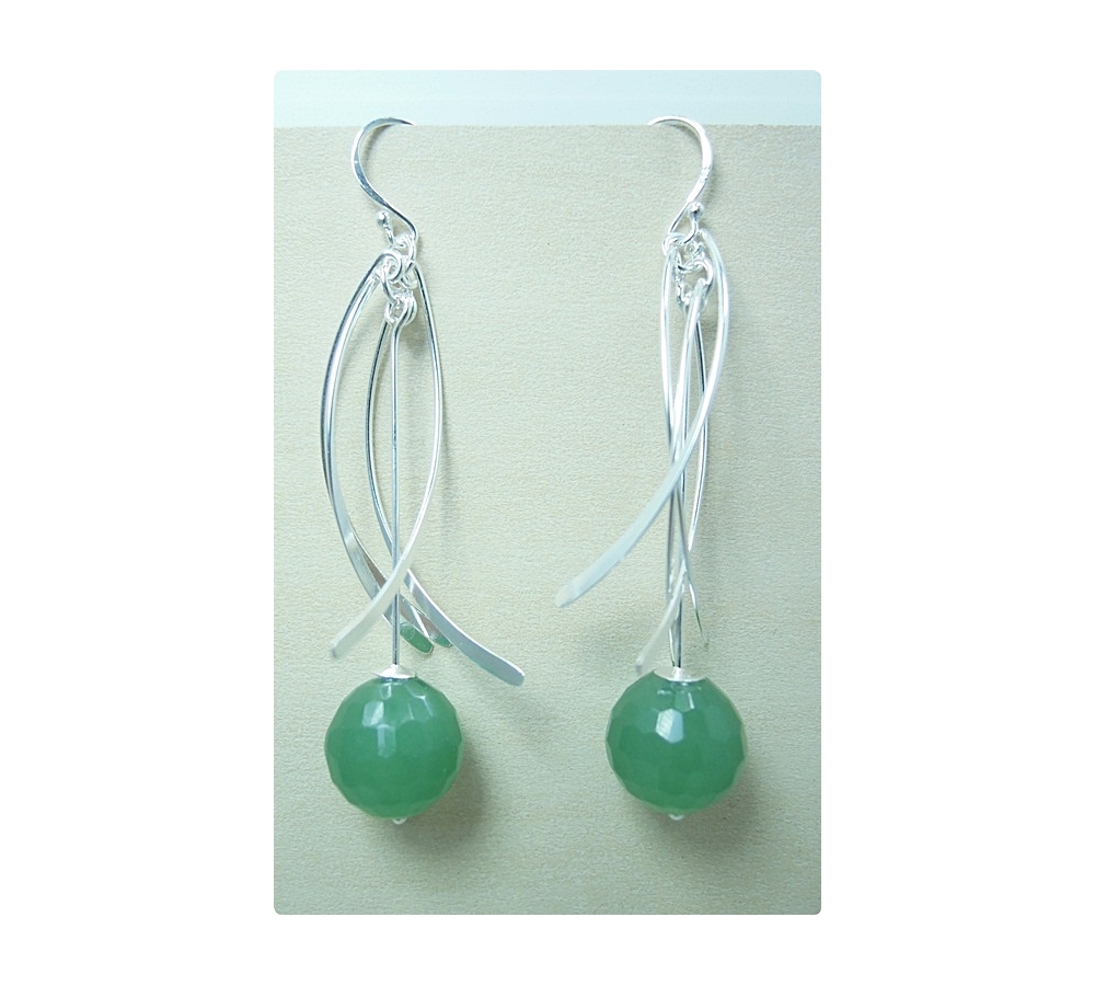 JE378 Green Agate Earring