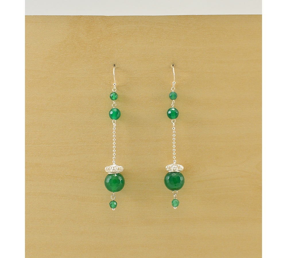 JE375 Green Agate Earring