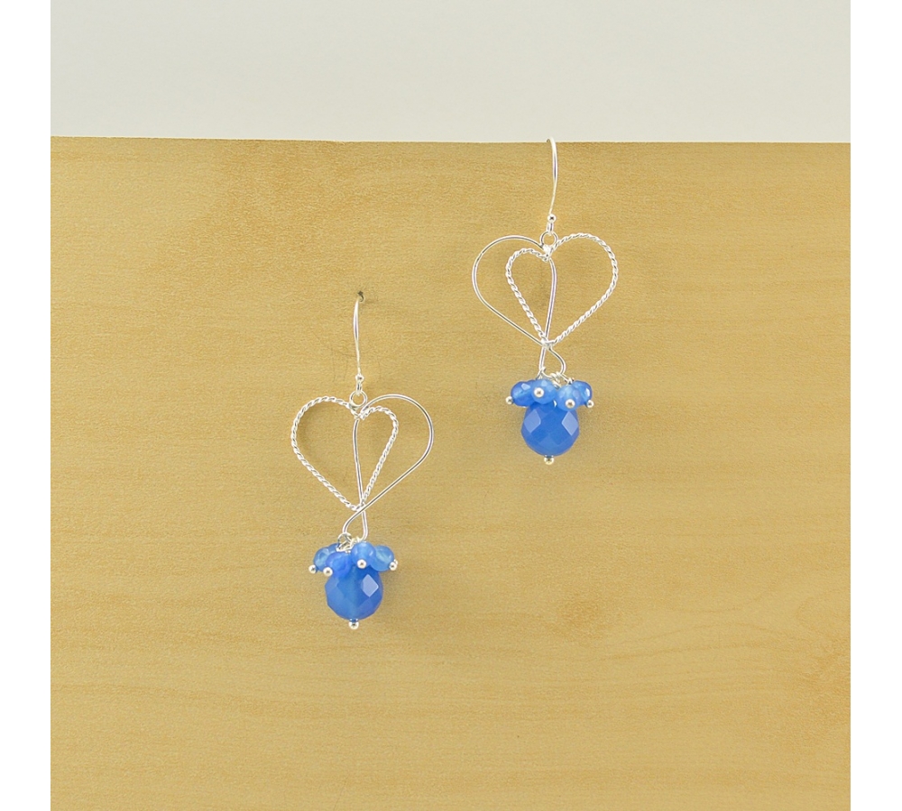 JE371 Blue Agate Earring