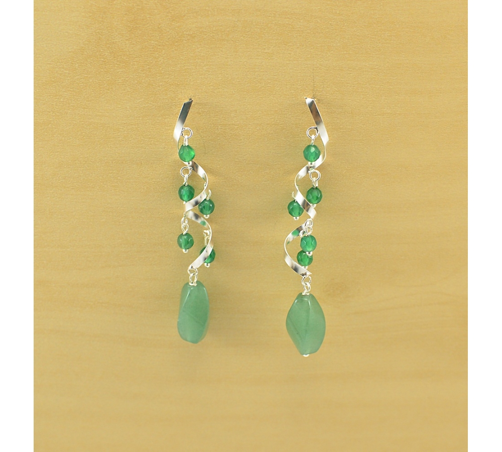 JE360 Green Agate Earring