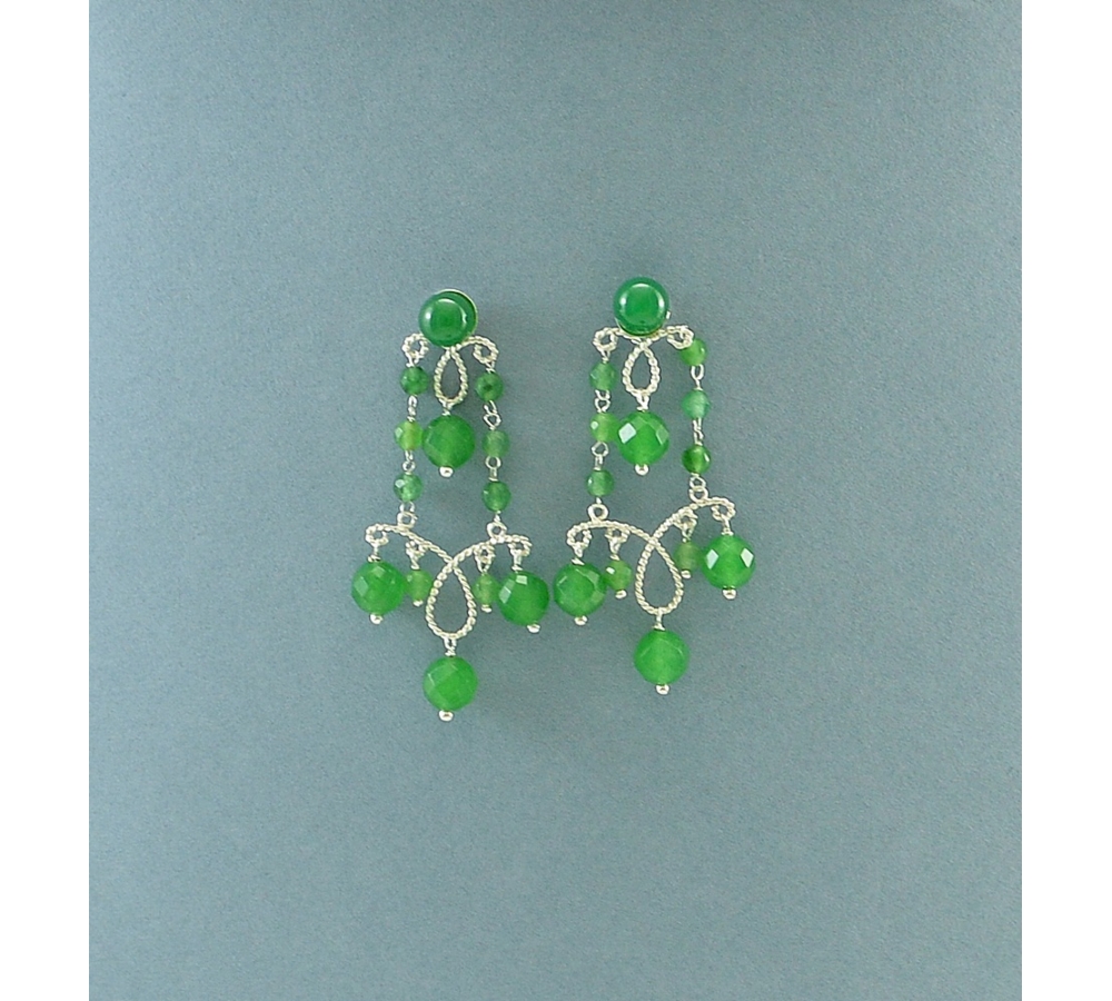 JE357 Green Agate Earring