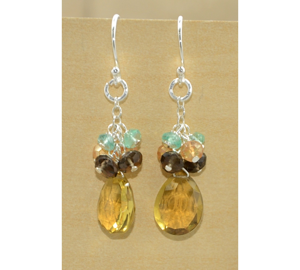 JE351 Lemon Quartz Champagne Earring