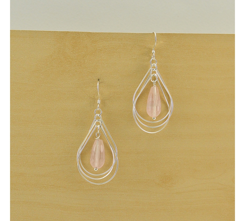 JE343 Rose Quartz Earring