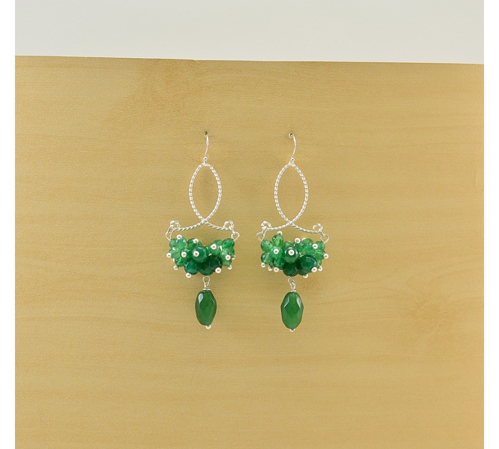 JE330 Green Agate Earring